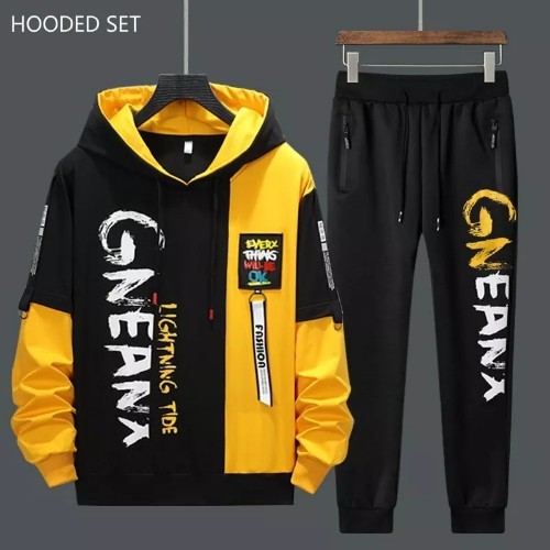 Black and Yellow Stylish Hoodie Set