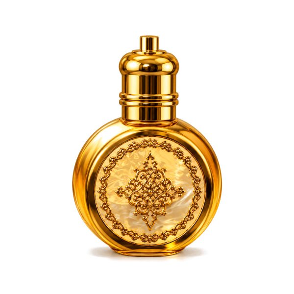 Golden scent perfume oil bottle